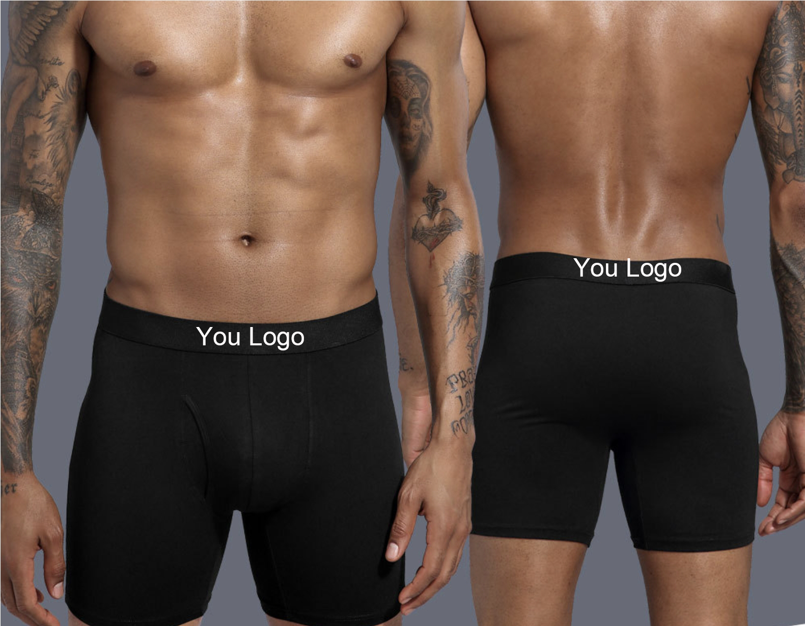 A selection of different types of underwear laid out on a neutral background, showcasing various styles and materials.