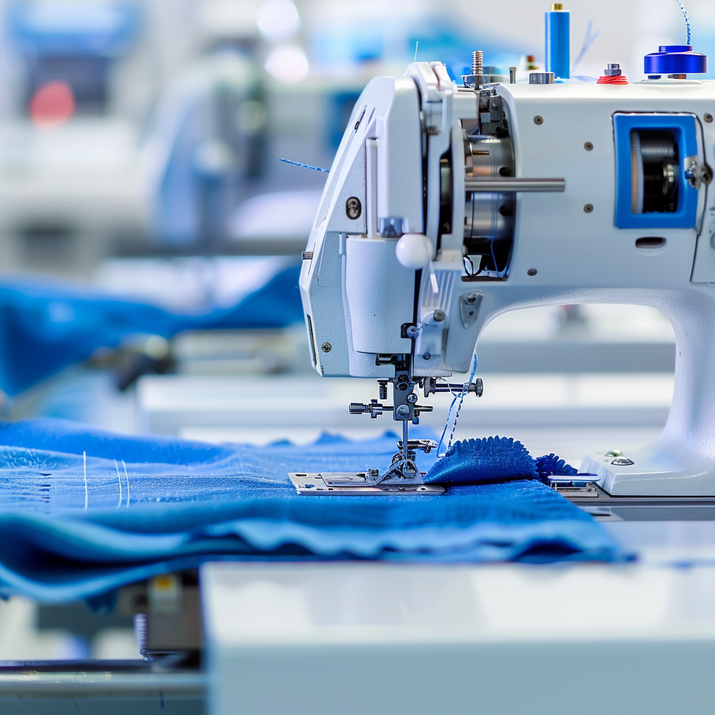 Interior of a large, modern Chinese manufacturing factory with assembly lines and workers.