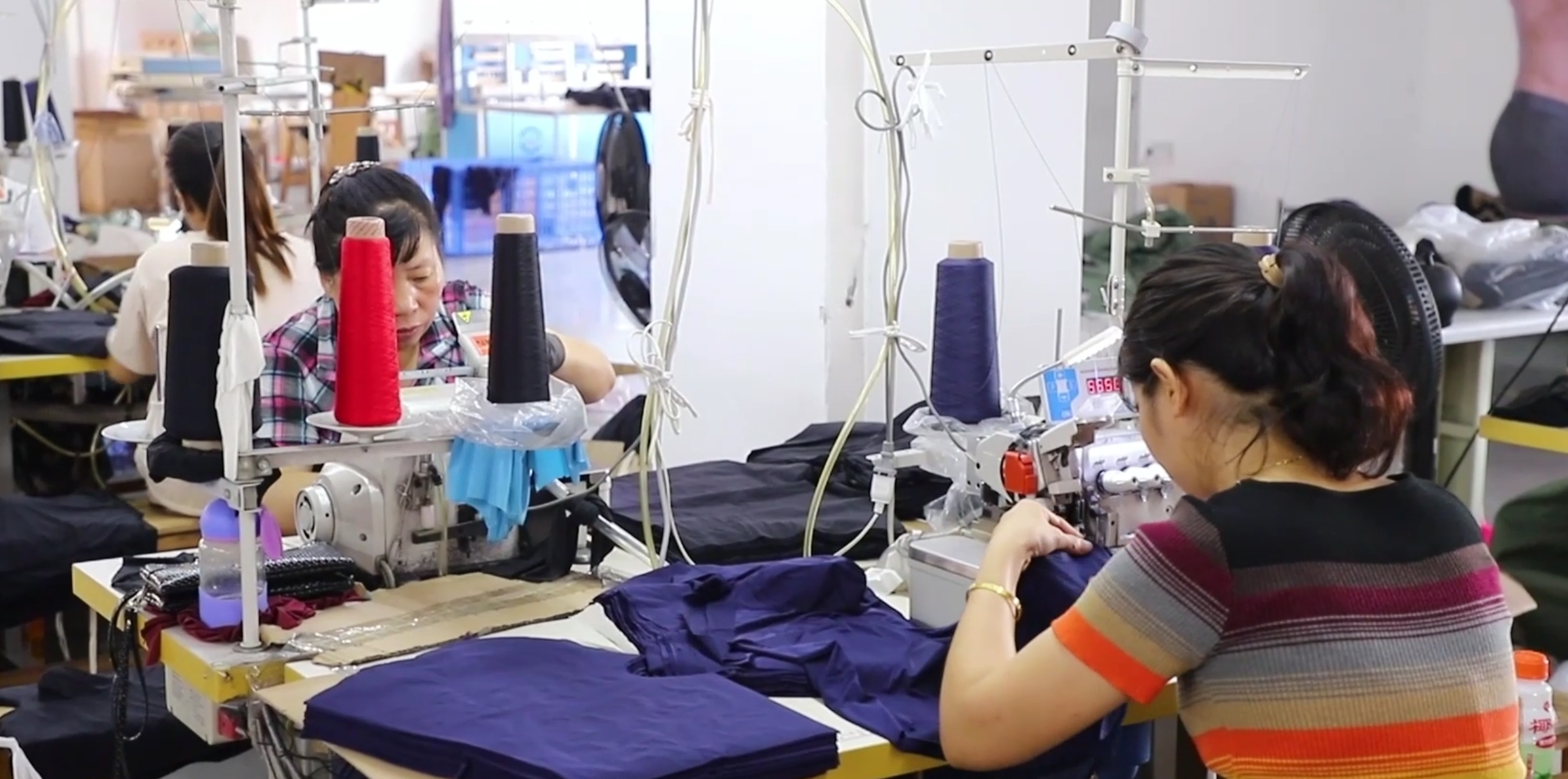 A split-screen image showing OEM and ODM models in underwear manufacturing