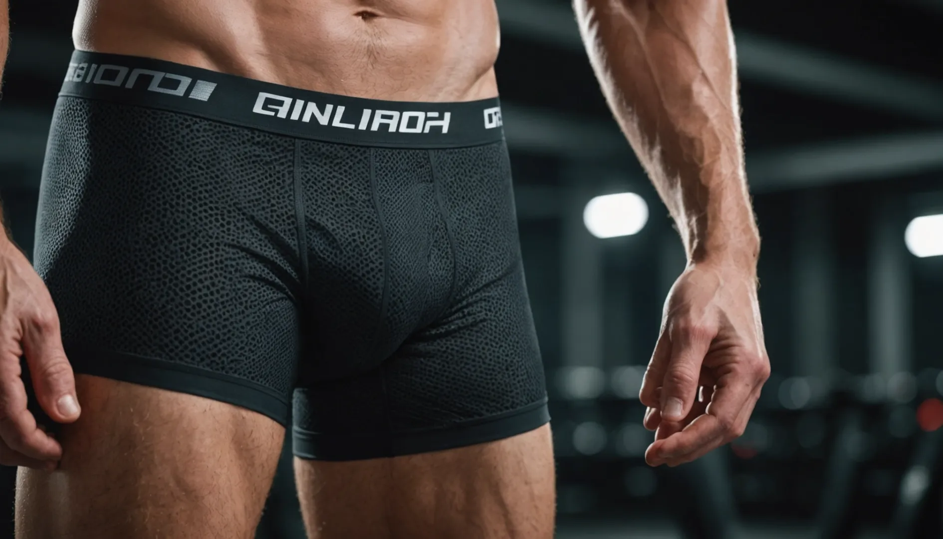 A close-up of athletic underwear fabric showcasing breathability features