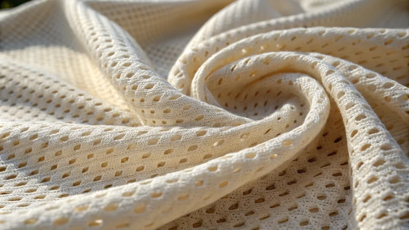 Close-up of breathable fabric texture
