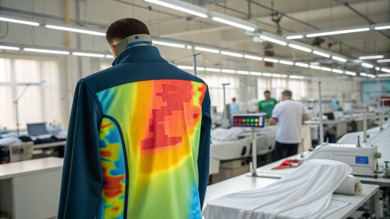 Clothing design with heat map overlay in a manufacturing environment