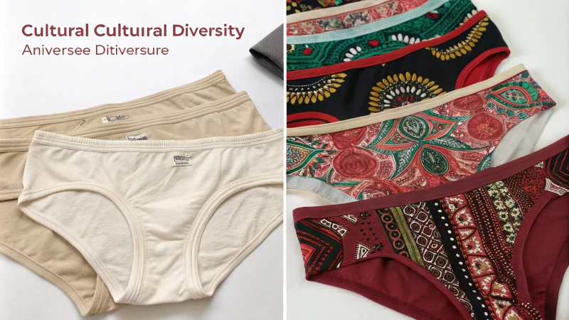 A collage of diverse styles of underwear representing different cultures.