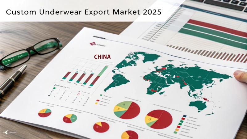 Infographic showing the custom underwear export market in 2025