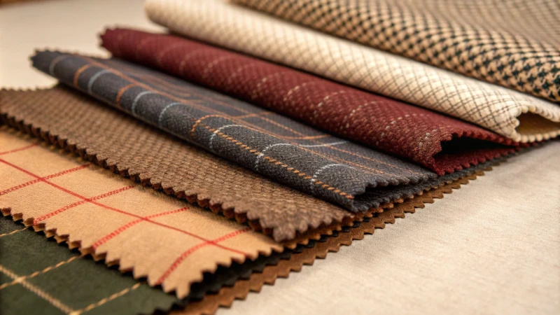 Close-up of various fabric swatches
