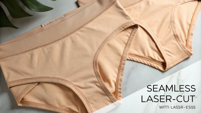 Close-up of laser-cut underwear with seamless edges
