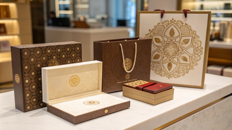 Luxury packaging materials including embossed paper and rigid boxes