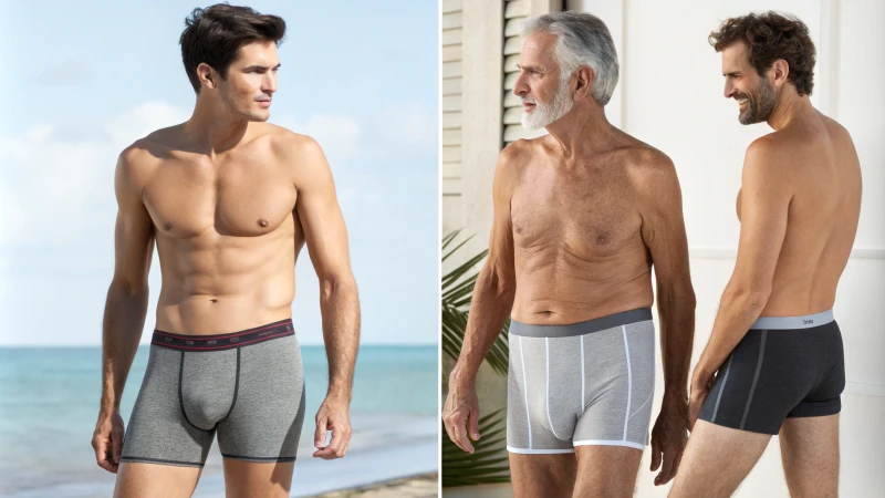 Collage of men's underwear styles across different ages