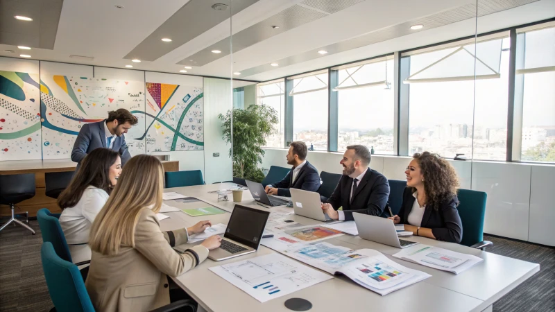 Diverse group of professionals in a conference room