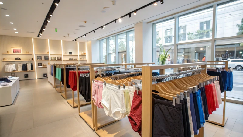 A modern retail store with unisex underwear on display