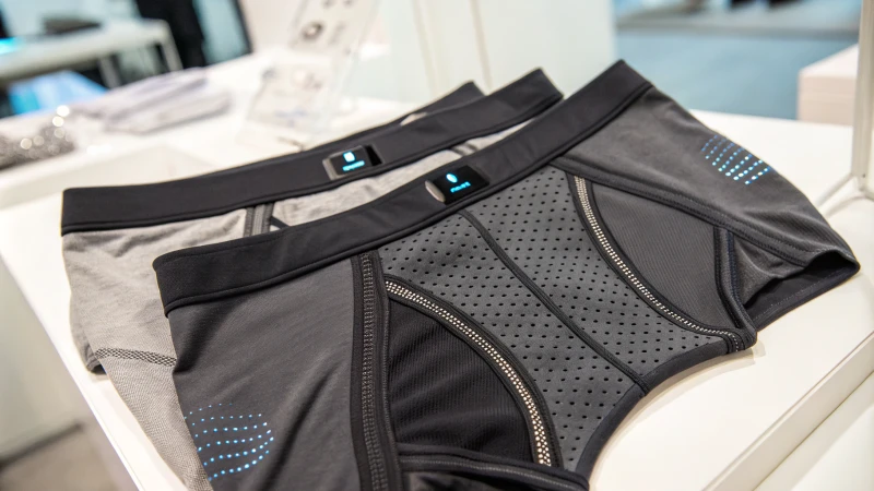 Close-up view of modern smart underwear with embedded sensors
