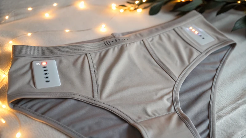 Close-up of modern underwear with wearable technology