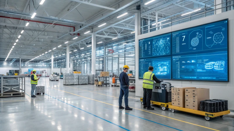 A modern warehouse with advanced technology and automated machinery