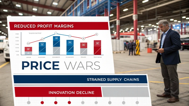 Infographic illustrating the market consequences of price wars with graphs and icons