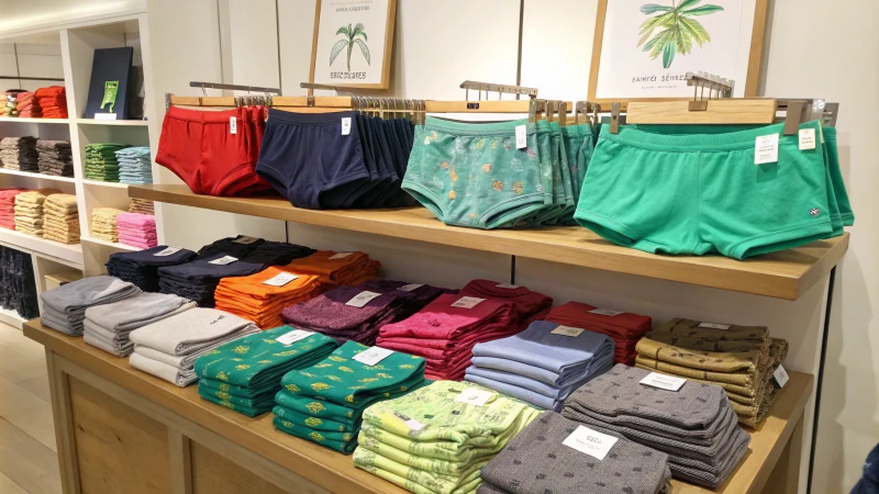 Colorful display of eco-friendly underwear styles