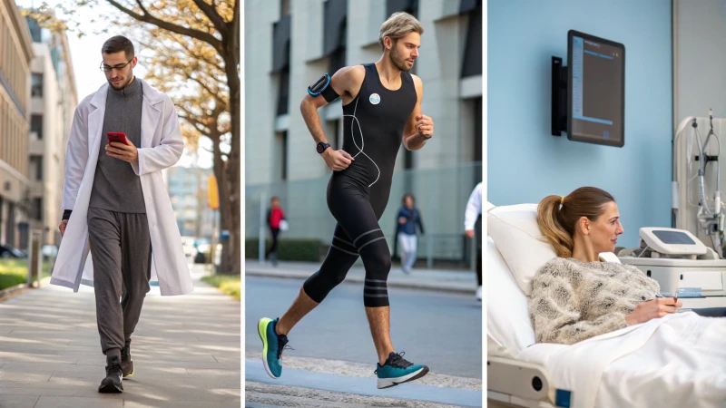 A collage of smart textiles in various settings, showcasing innovation and technology.