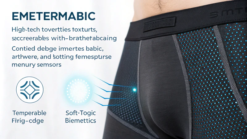 Close-up of innovative smart underwear with biometric sensors