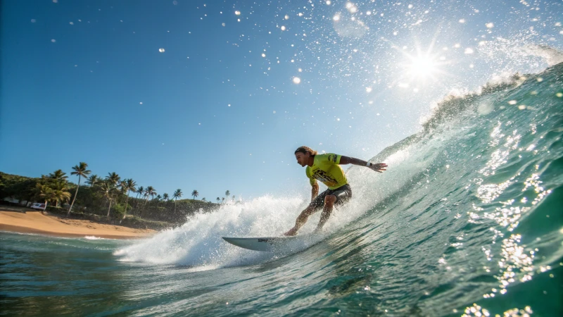 A surfer riding a wave with water splashes around them