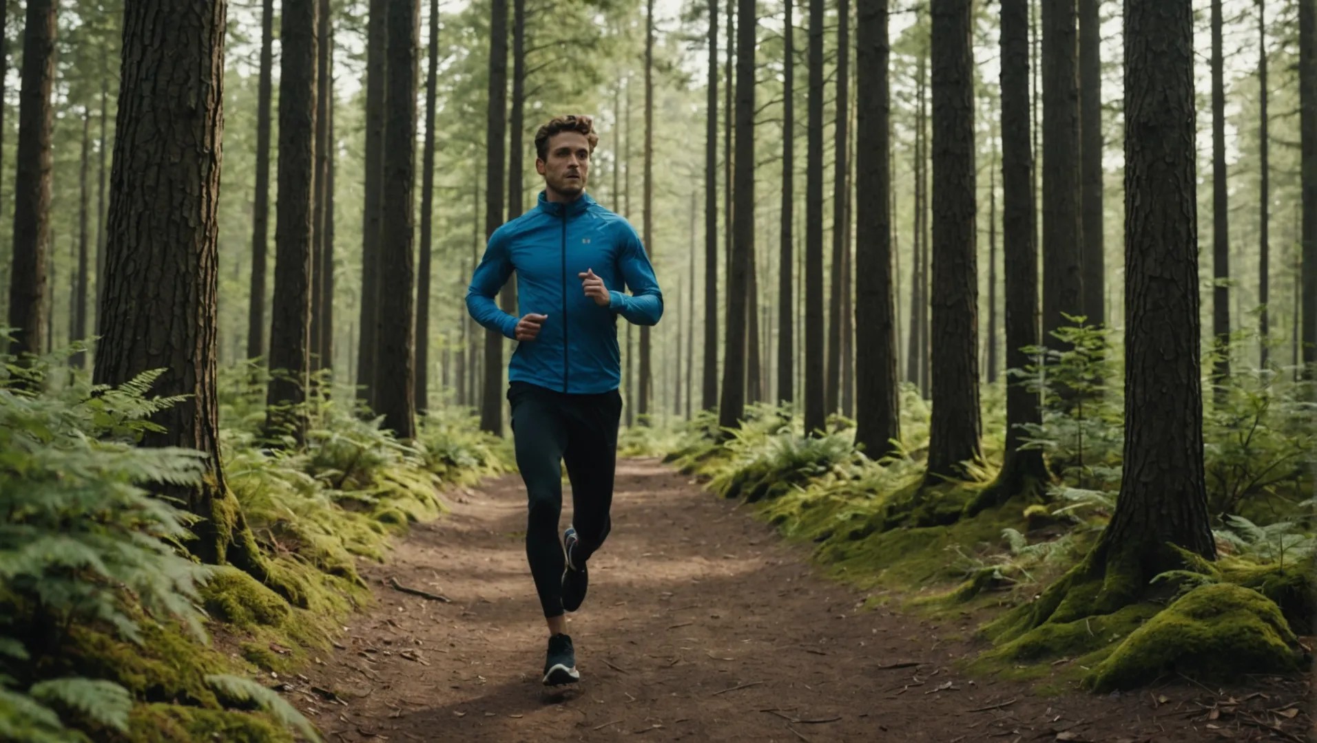 Athlete in Tactel Nylon activewear running outdoors