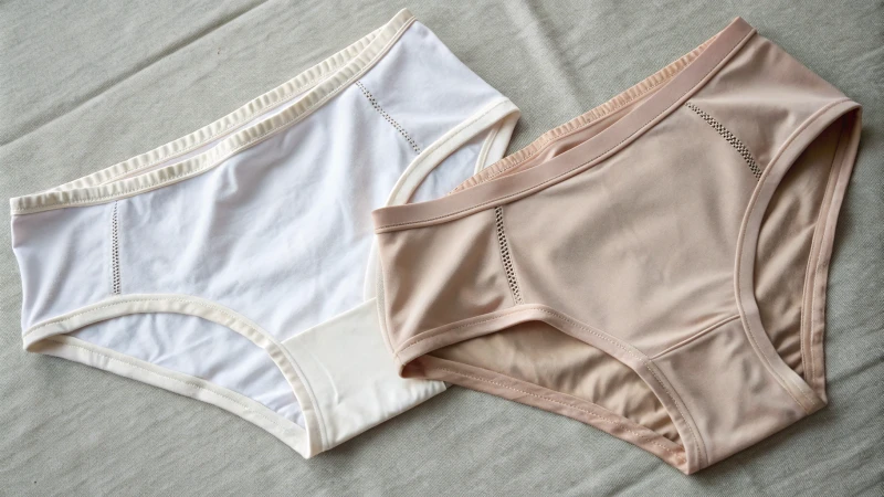 Comparison of seamless and traditional underwear on a neutral background