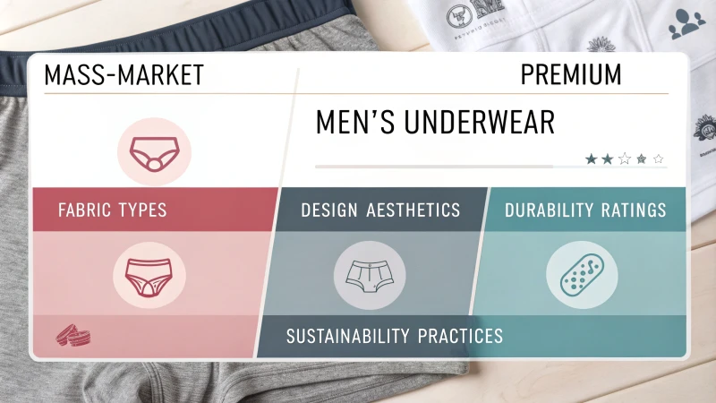 Infographic comparing mass-market and premium men's underwear