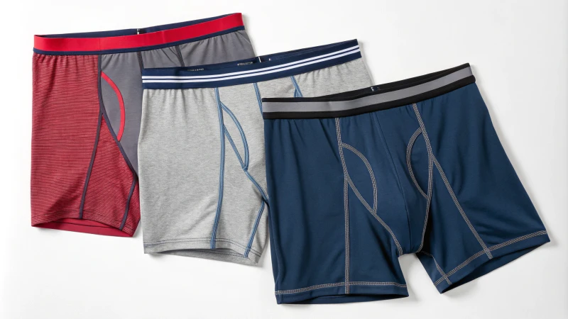 Side-by-side comparison of men's underwear styles including trunks, briefs, boxers, and boxer briefs.