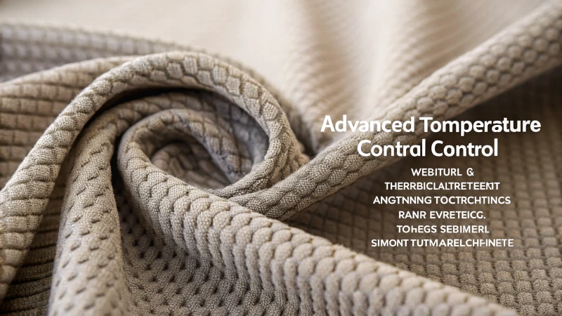 Close-up of advanced temperature-control fabric with intricate weave