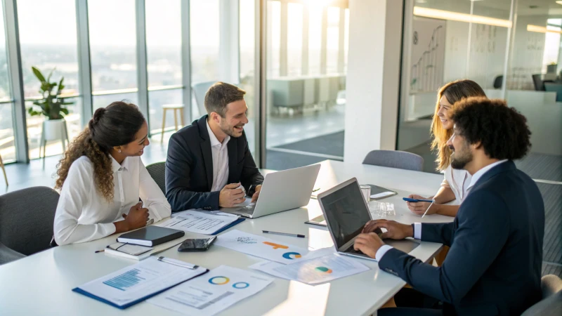 A diverse group of professionals in a meeting