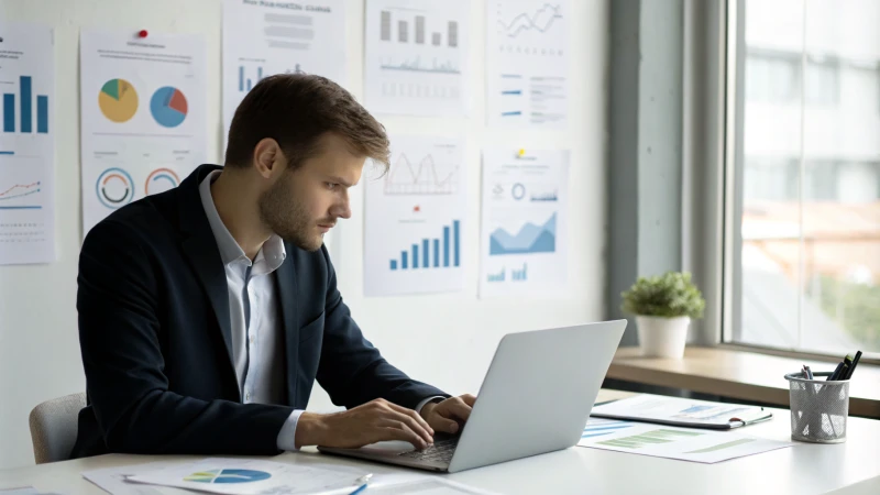 Business professional reviewing quality assurance metrics