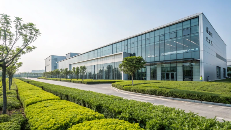 Modern Calvin Klein manufacturing facility with glass windows