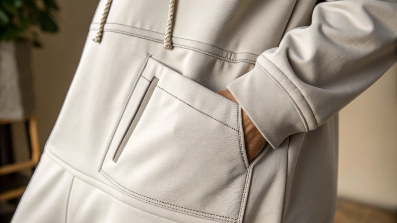 Close-up of a garment with hidden pockets