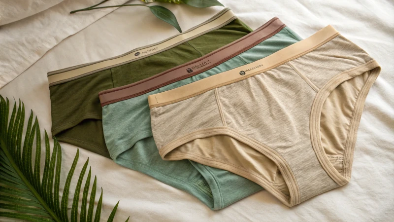 Photorealistic display of custom underwear on a neutral background