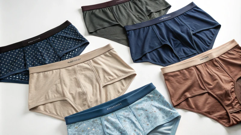 Flat lay of custom underwear styles