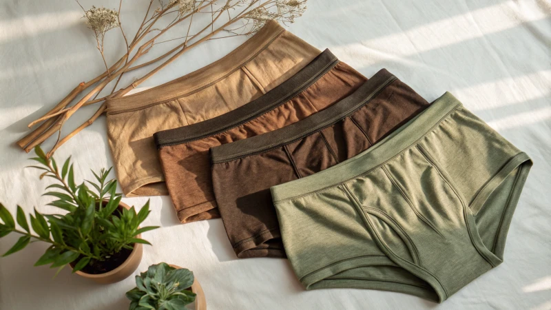 Eco-friendly men's underwear flat lay arrangement