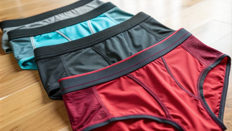 Arranged gym underwear on wooden surface