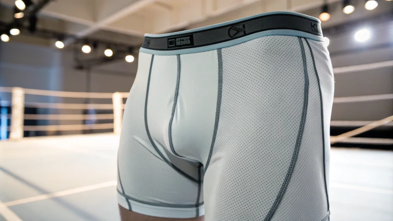 Close-up of high-performance boxer briefs for athletes