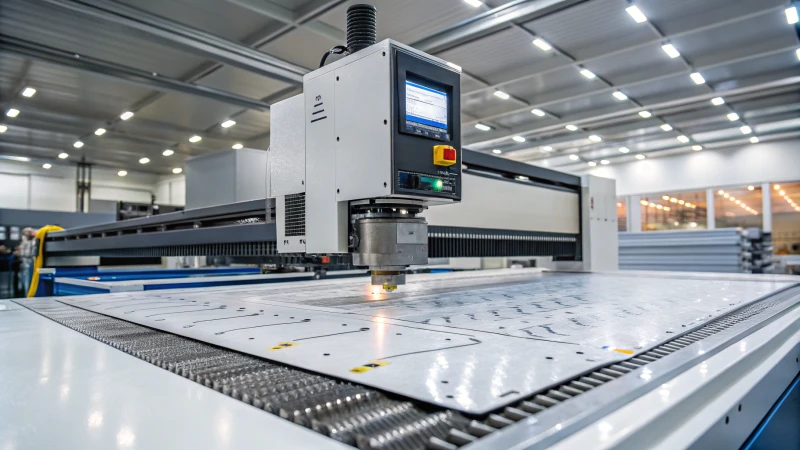 A high-precision cutting machine in a manufacturing facility