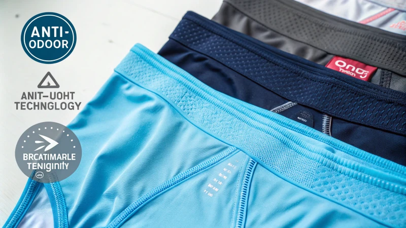 Close-up of high-tech athletic underwear with breathable fabric