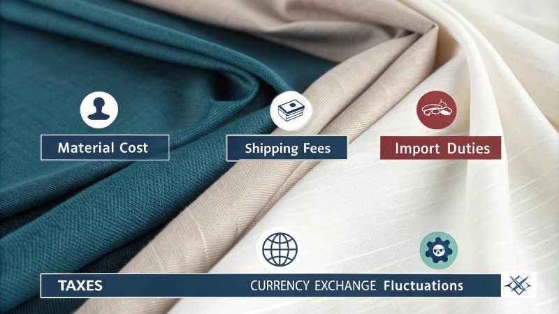 Infographic detailing cost components of imported fabrics