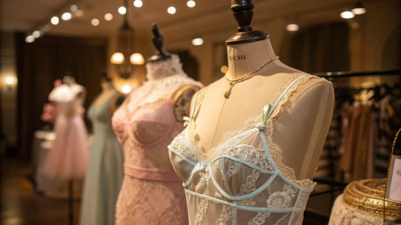 An elegant display of Italian lingerie on a vintage mannequin.