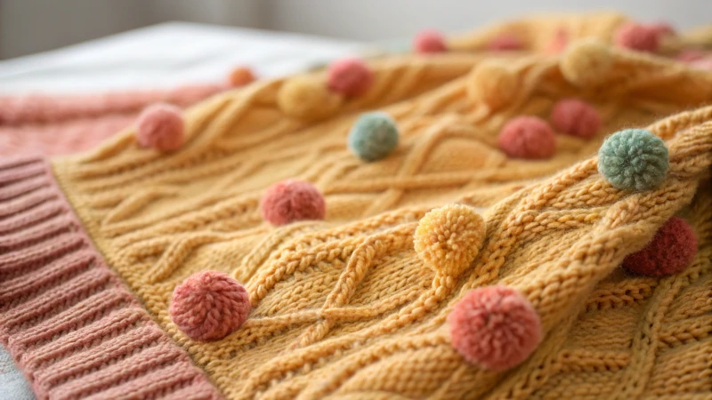 Close-up of a knitted sweater showing pilling