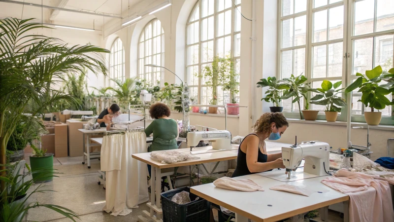 Bright and spacious lingerie production workshop