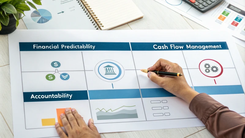 Flowchart illustrating milestone-based payment schedules in project management