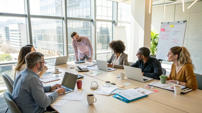 Diverse group of professionals in a conference room