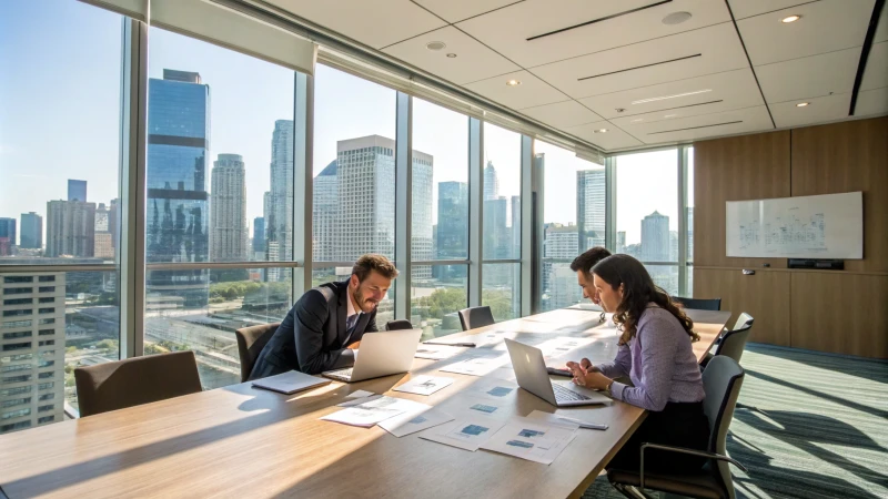 Professionals discussing in a conference room