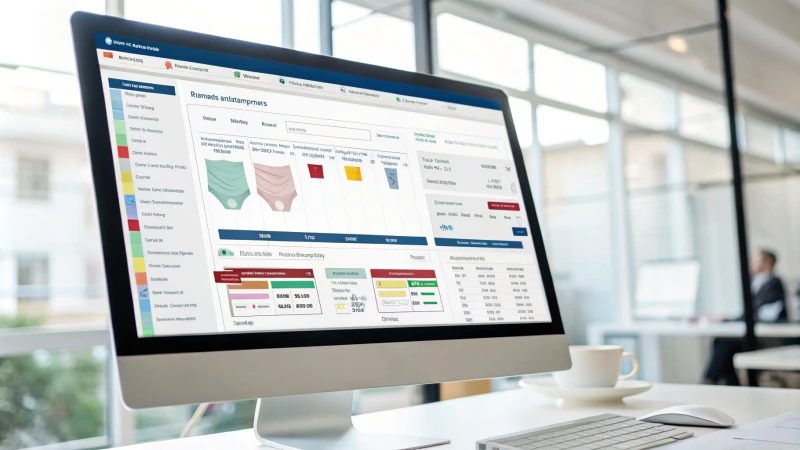 A detailed view of a digital project management dashboard for underwear manufacturing.