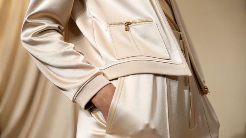 Close-up of a modern garment with hidden pockets