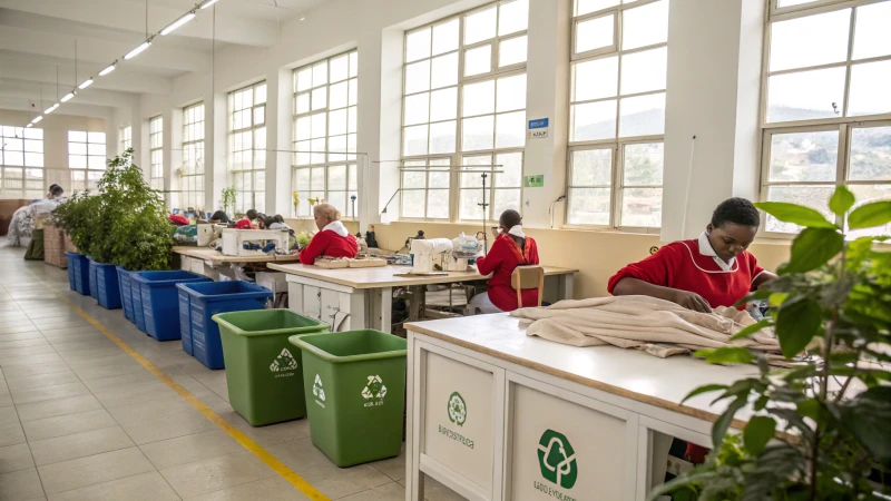 Workers in a modern lingerie manufacturing facility engaged in ethical production practices.