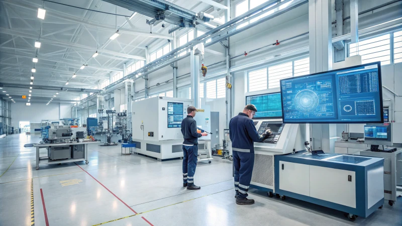 A modern manufacturing facility with advanced machinery and technology