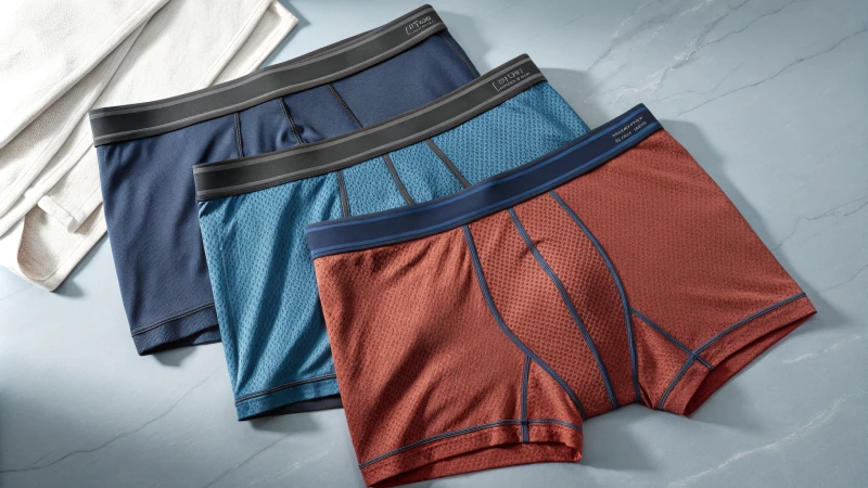 Modern men's underwear display with ergonomic design